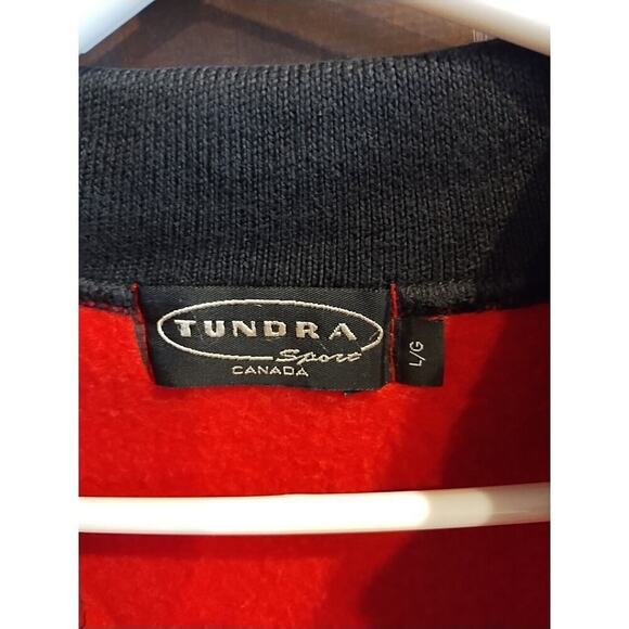 Tundra Sport Mens Large Red 1/4 Zip Fleece Jacket Pullover Fair Isle Canada - Picture 6 of 10